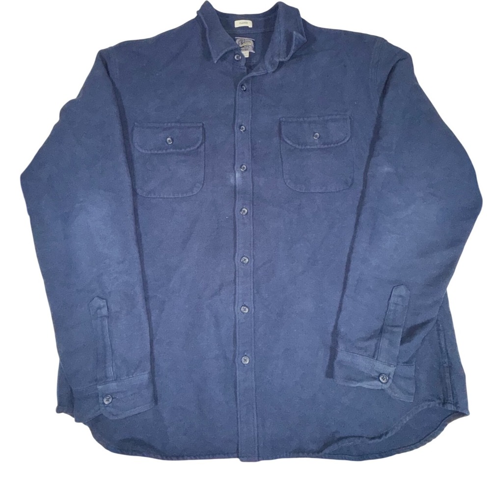 J.Crew The Sporting Life Knit Workshirt Mens 3XLT Navy Button Pocket K1203
